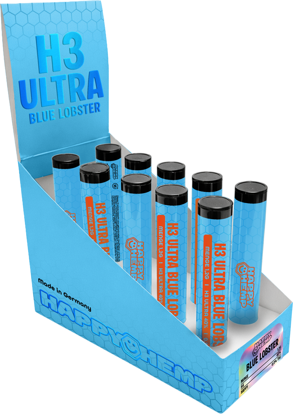 Happy Hemp H3 Ultra Blue Lobster Aromastäbchen – Natürliches Aroma Stick Set für Heimduft & Entspannung, Made in Germany
