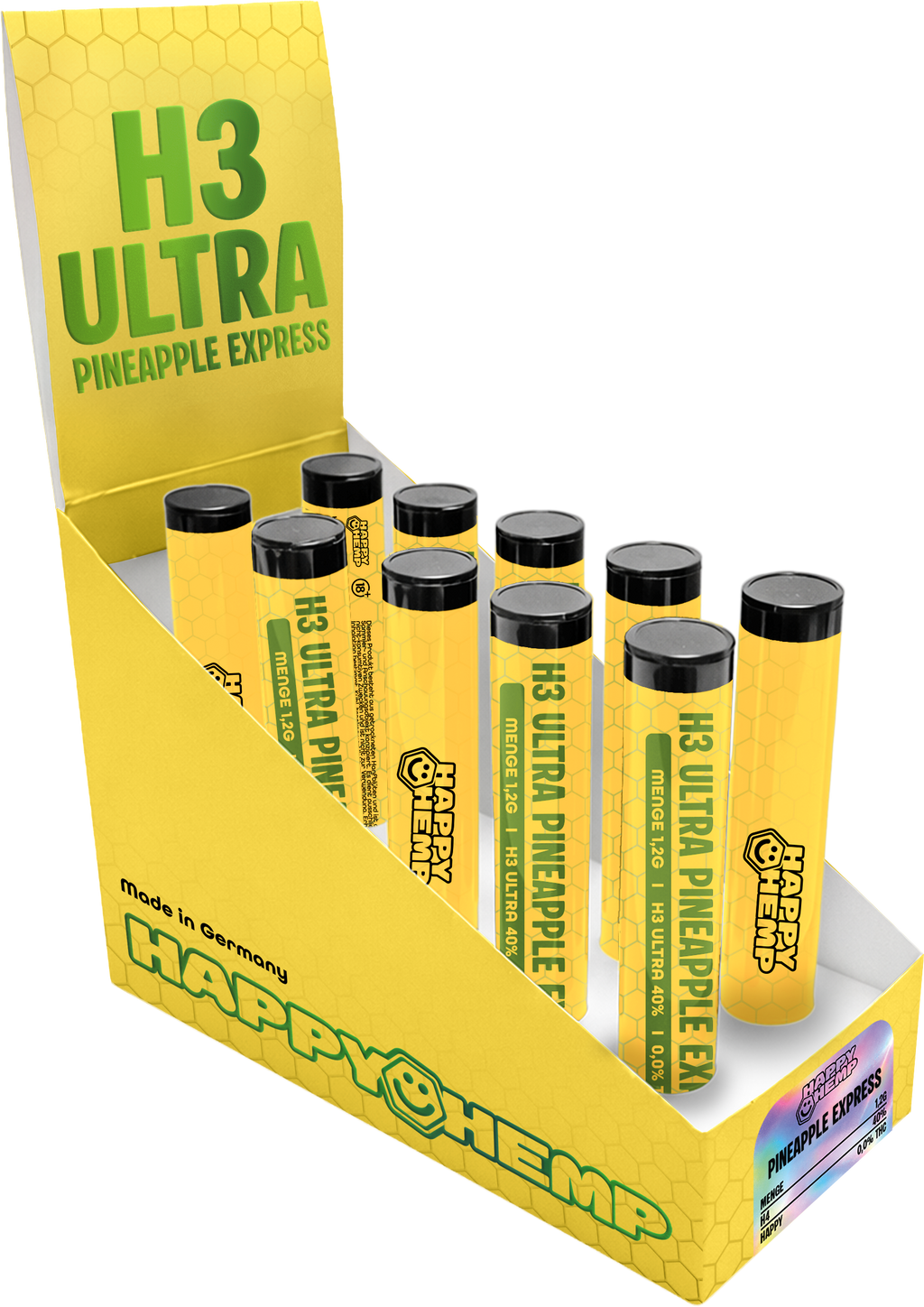 Happy Hemp H3 Ultra Pineapple Express Aromastäbchen – Natürliches Aroma Stick Set für Heimduft & Entspannung, Made in Germany