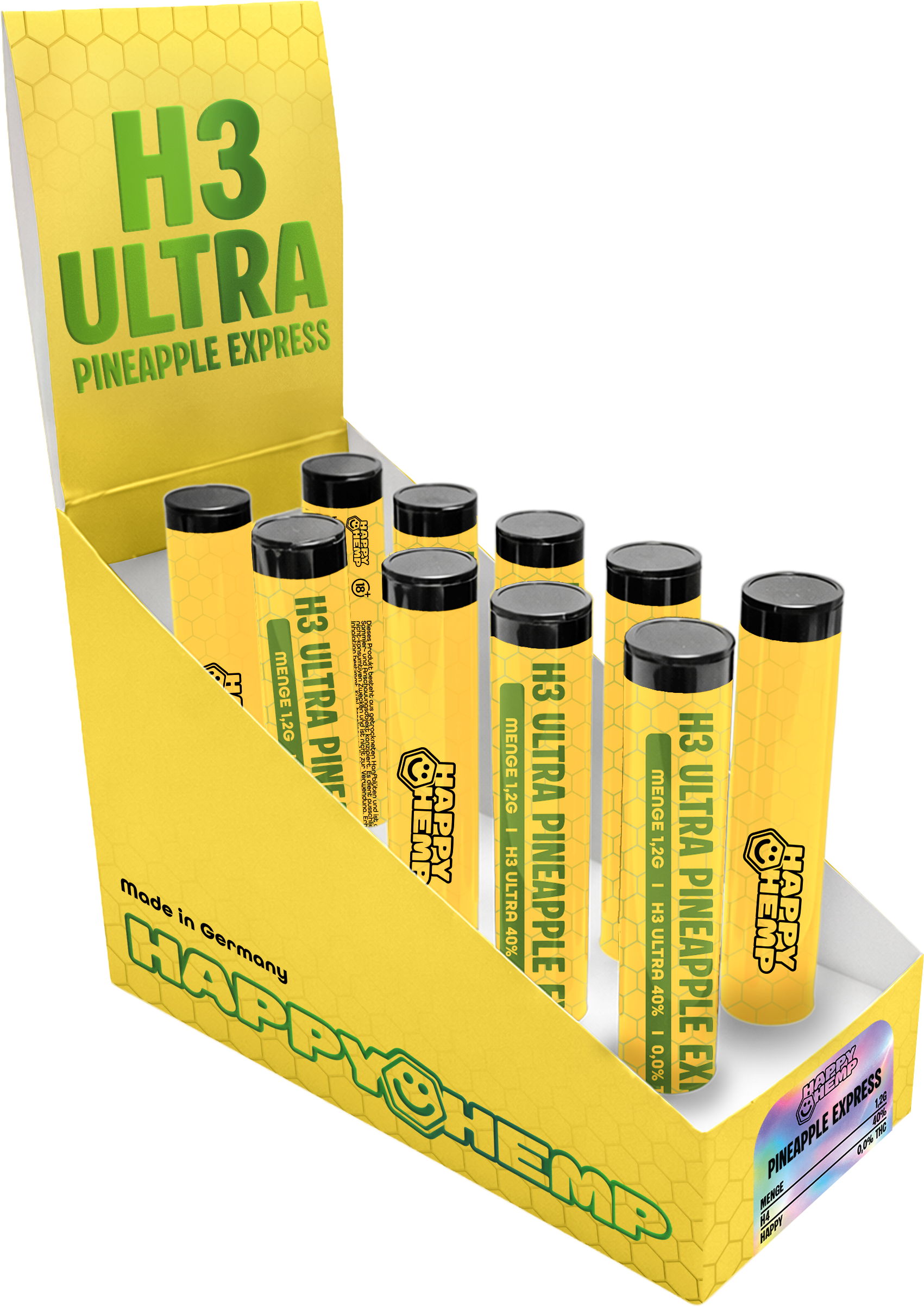 Happy Hemp H3 Ultra Pineapple Express Aromastäbchen – Natürliches Aroma Stick Set für Heimduft & Entspannung, Made in Germany