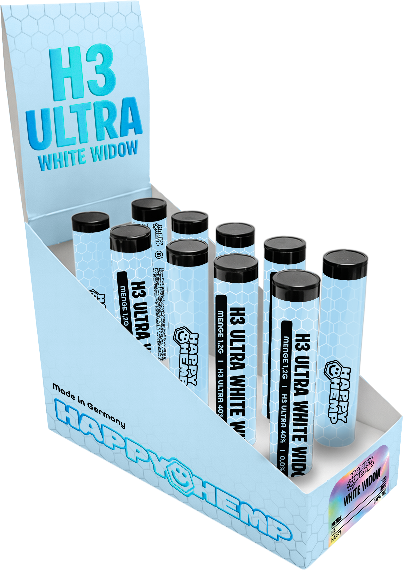 Happy Hemp H3 Ultra White Widow Aromastäbchen – Natürliches Aroma Stick Set für Heimduft & Entspannung, Made in Germany